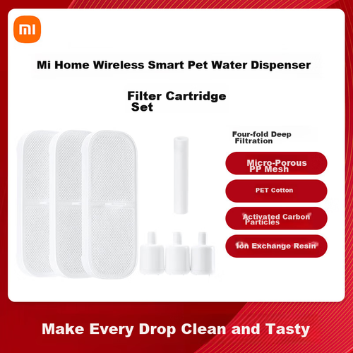 Mijia Wireless Smart Pet Water Fountain, Filter Set, Four-Stage Filtration, Water Purification And Softening