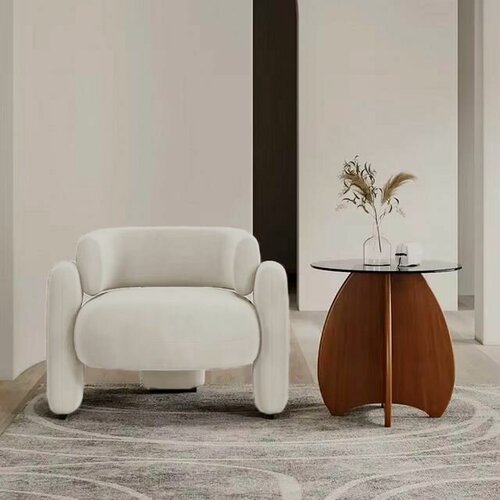 Изображение товара Кресло дизайнерское CHICCO, велюр FIORE цвет IVORY, 70x80x75 см