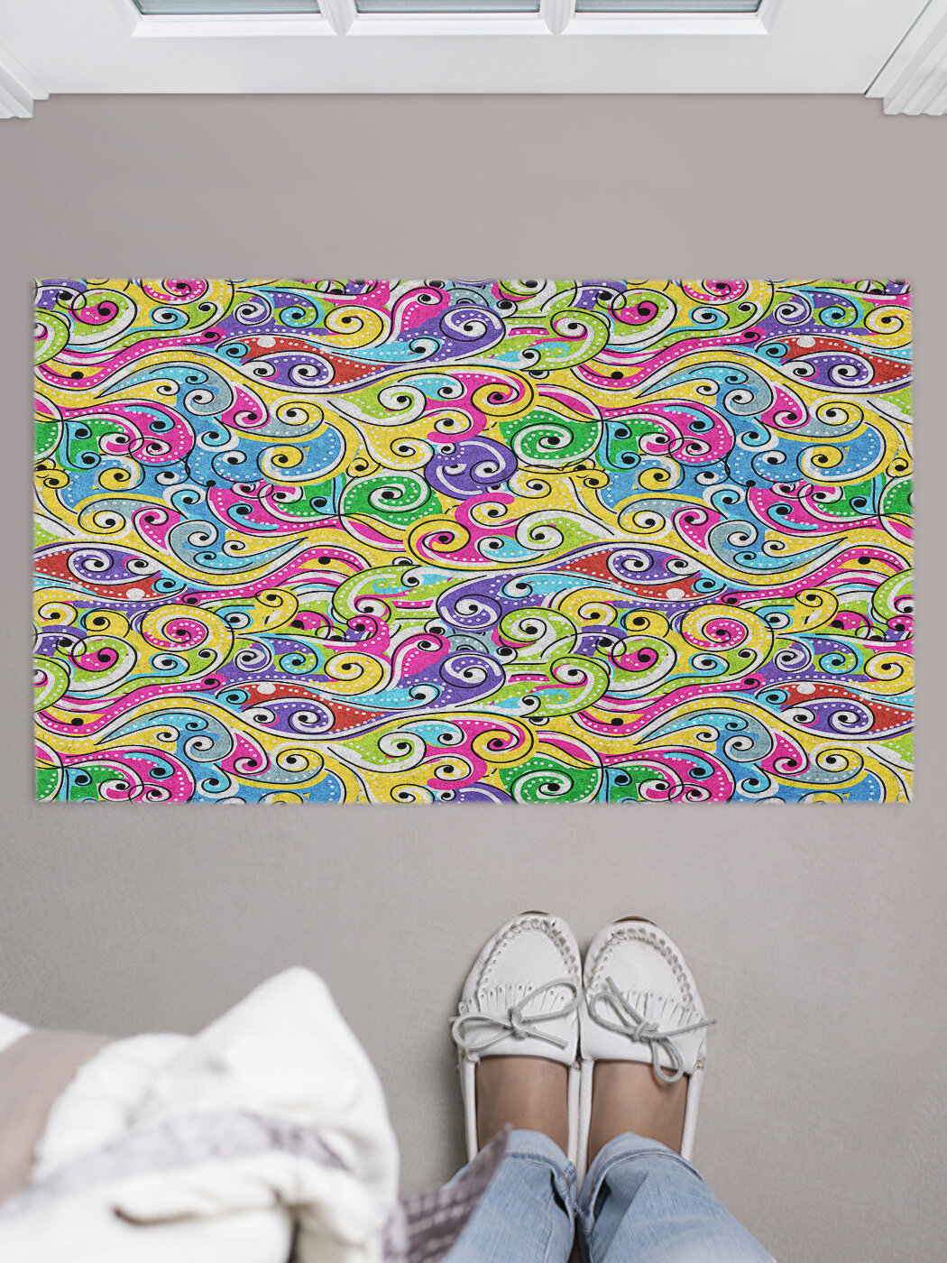 Коврик придверный в прихожую с принтом 