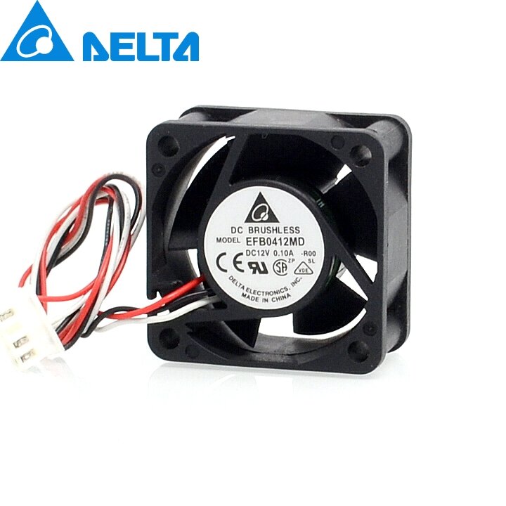 Бесплатная доставка Оригинал Delta 40*40*20mm EFB0412MD-ROO 4020 12V 0.10A 3-wire alarm signal Вентилятор