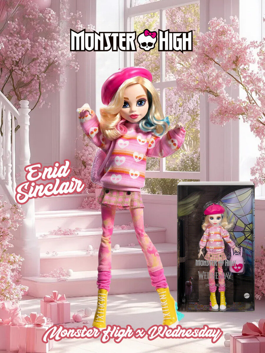 Mattel Monster High Wednesday Enid Sinclair Doll/Монстр Хай Коллекционная кукла С одеждой и аксессуарами