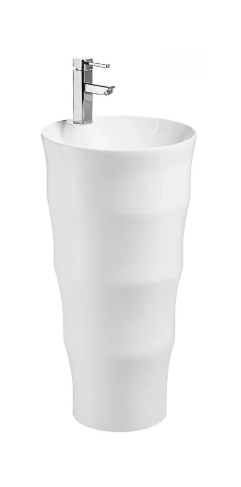 Раковина напольная Ceruttispa Marco 7833 42 напольная  42 см  фарфоровая  раковина для ванной  белая  круглая  со сливом переливом