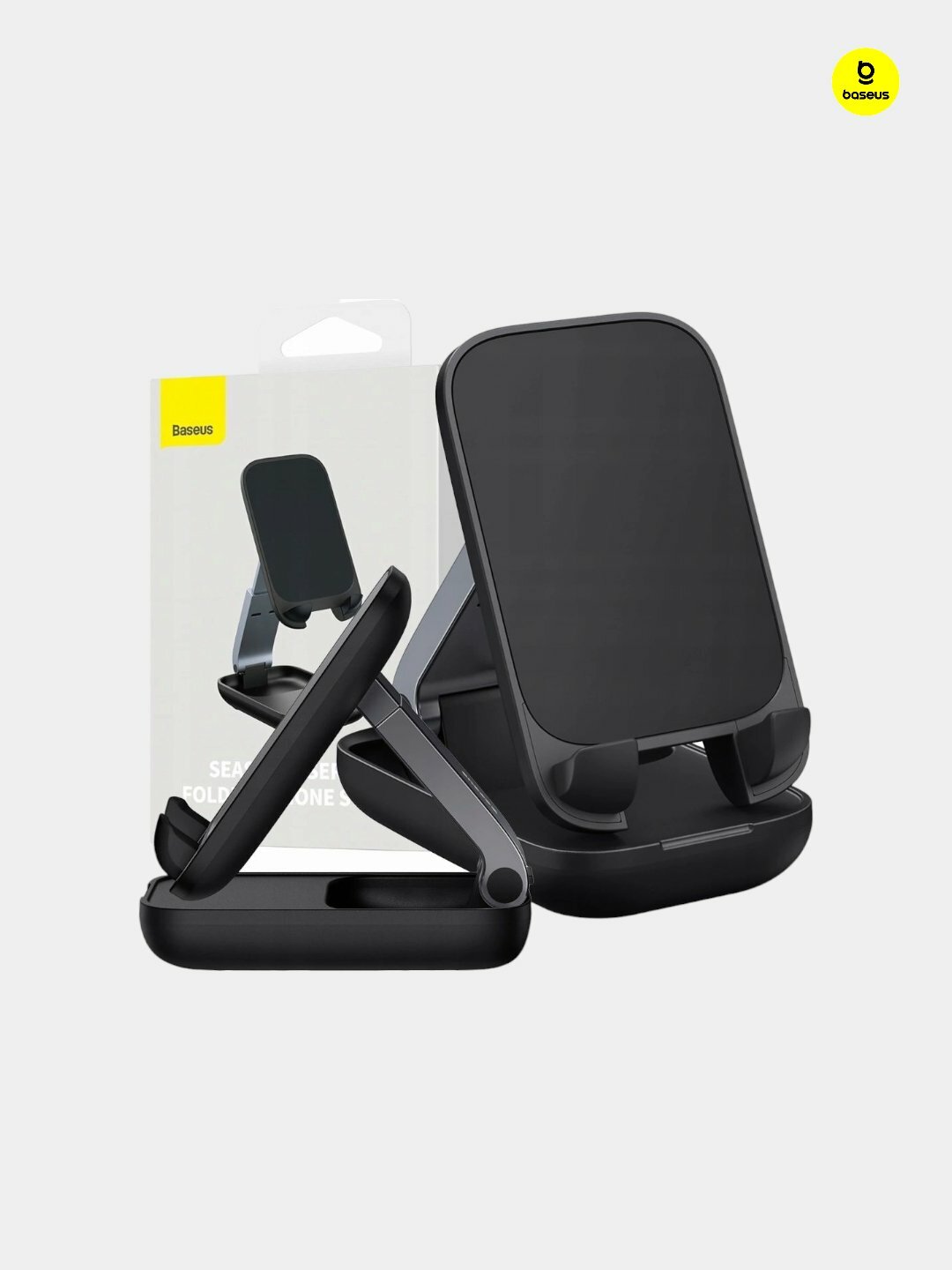 Складная удобная подставка для телефона Baseus, чёрный цвет