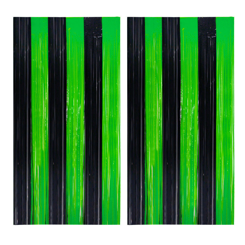 Штора для дождя на праздник день святого патрика черно-зеленая макарон черная-зеленая 1х2 5 м