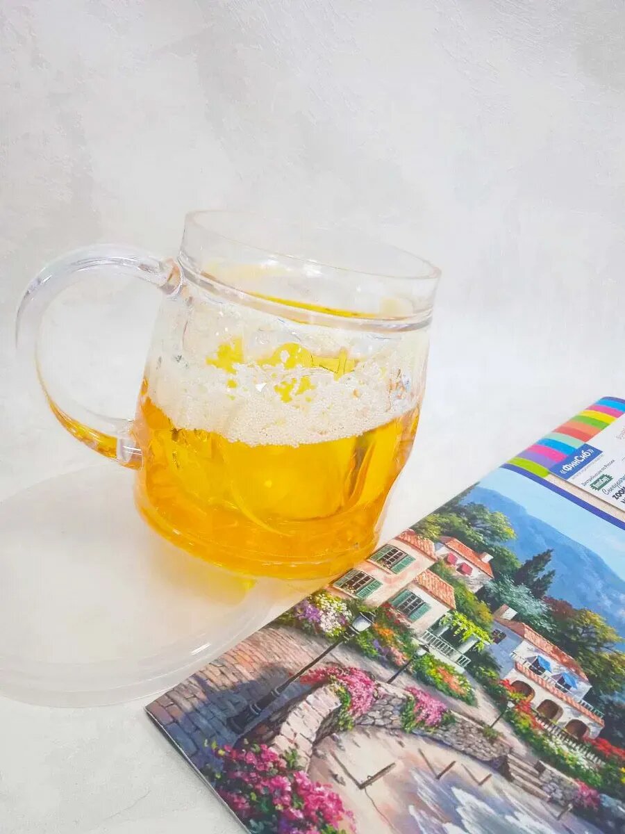 Кружка Сфера, пивная, охлаждающая, с имитацией пива, пластик, 350мл