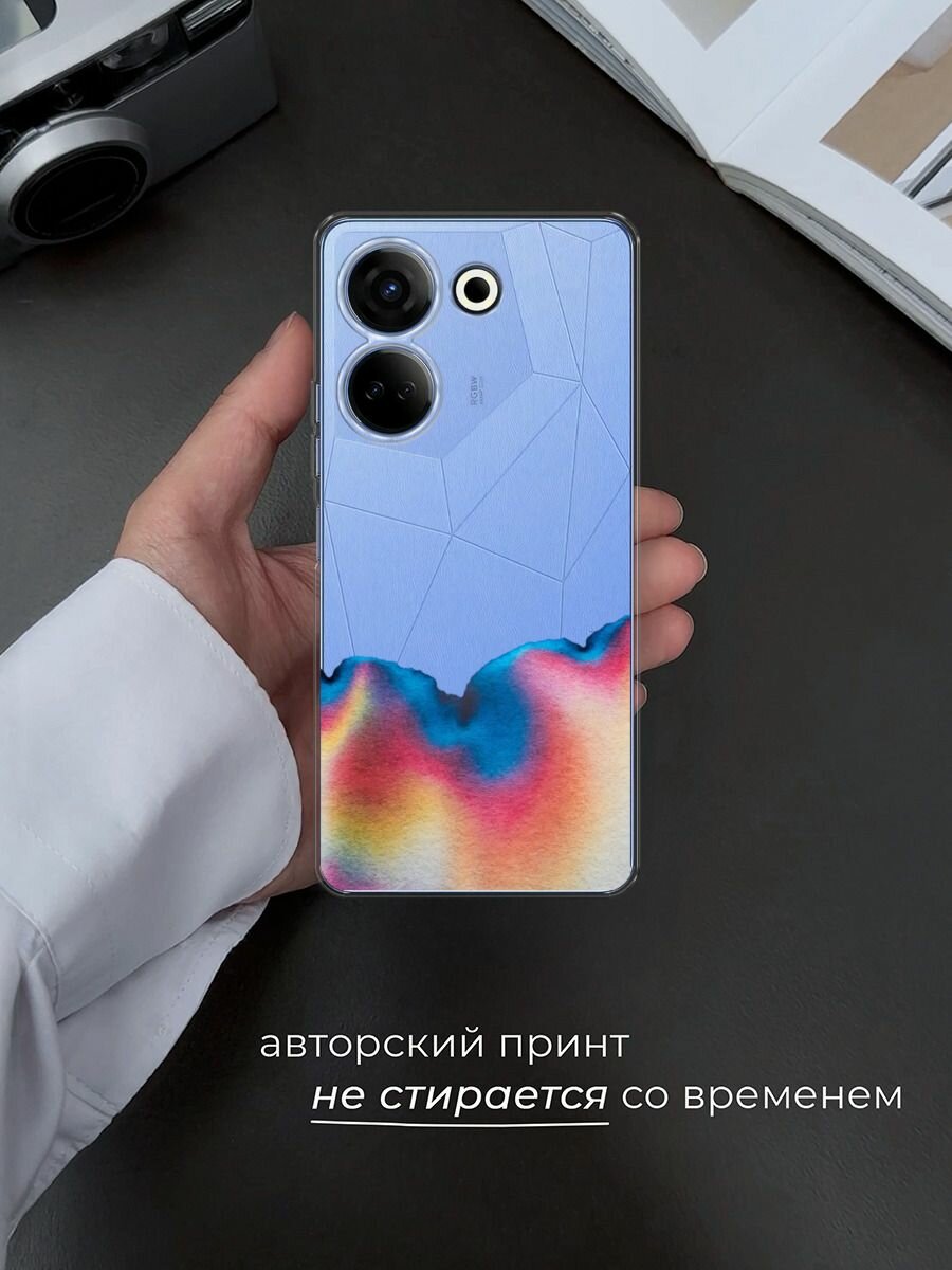 Чехол на Tecno Camon 20/20 Pro 4G / Текно Камон 20/20 Pro 4G с принтом Акварельное сочетание, прозрачный — фото 1