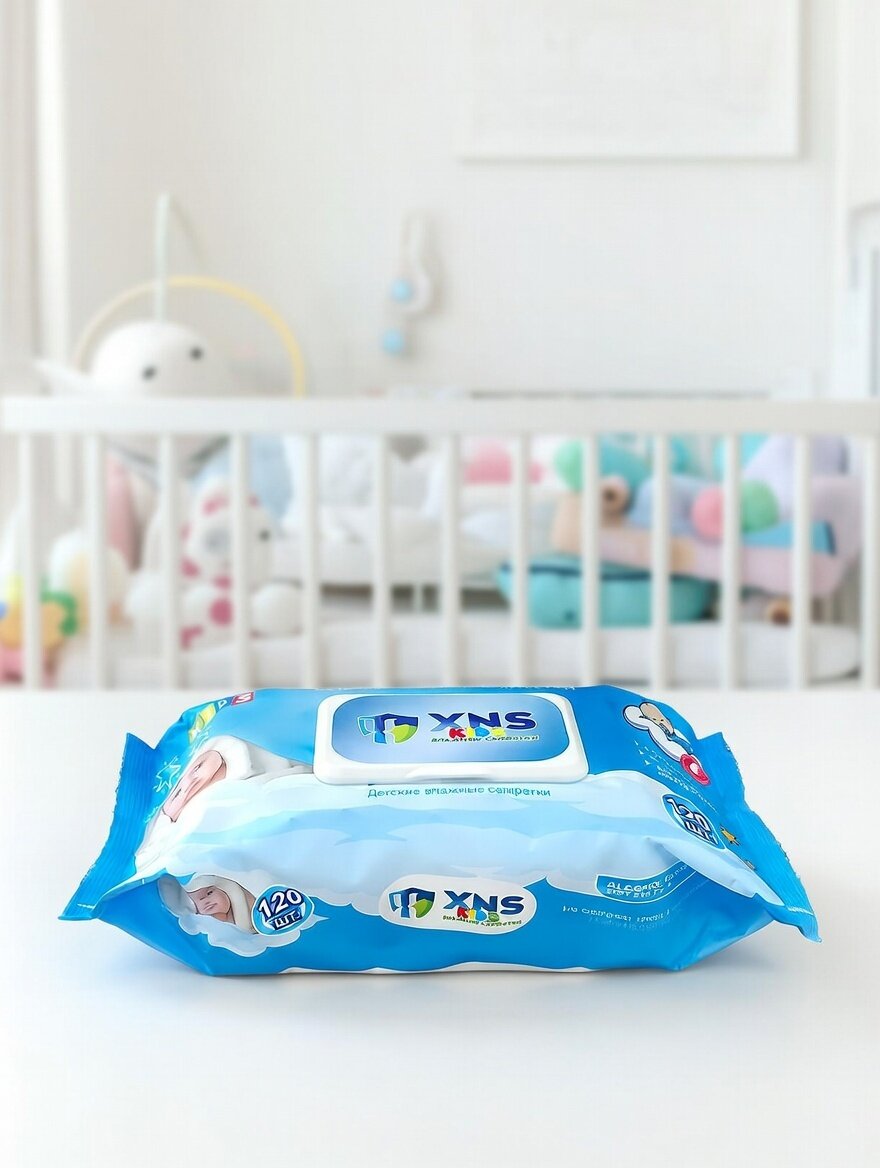 Влажные салфетки XNS Kids / малыш / 120 шт гипоаллергенные детские без спирта и парабенов