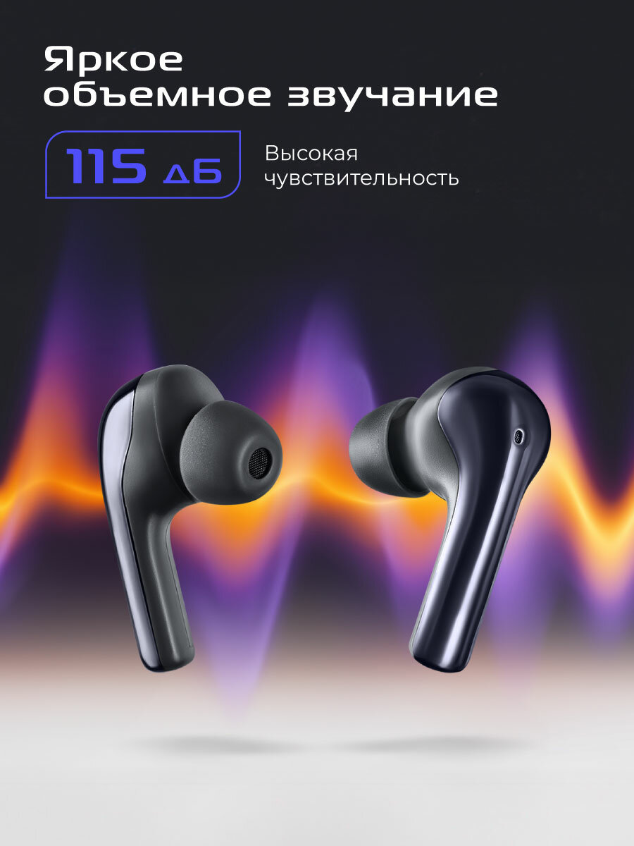 Наушники беспроводные TWS RED SOLUTION MUSIC IMPULSE5 с шумоподавлением ANC + ENC — фото 1
