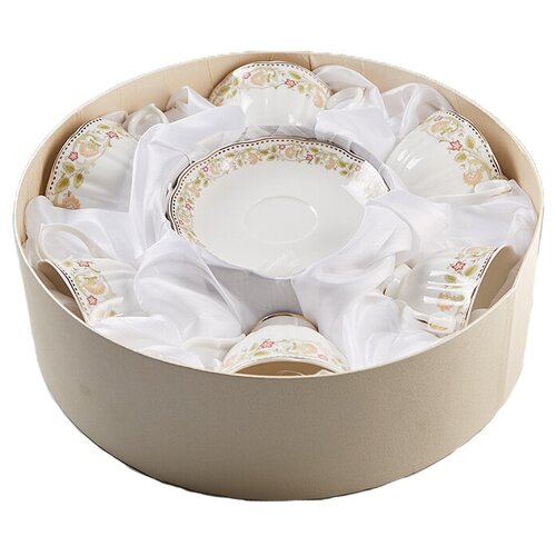 Набор чайный фарфор, 12 предметов, на 6 персон, 240 мл, Beatrix, Оливия, МН073P/6, подарочная упаковка