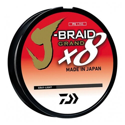 Плетеный шнур DAIWA J-Braid Grand X8, 135 м, 7 кг, светло-серый, 1 шт.