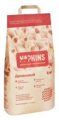 NAPKINS наполнитель Древесный наполнитель, 5,62л 59ин15 37926, 3 кг