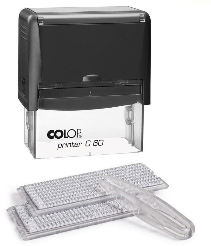 Штамп самонаборный Colop Printer C60-Set-F (76х37мм, 9/7 строк, текст)