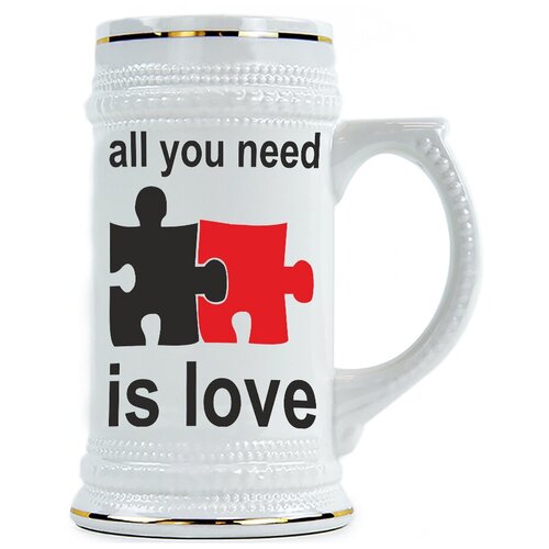 фото Пивная кружка all you meed is love drabs