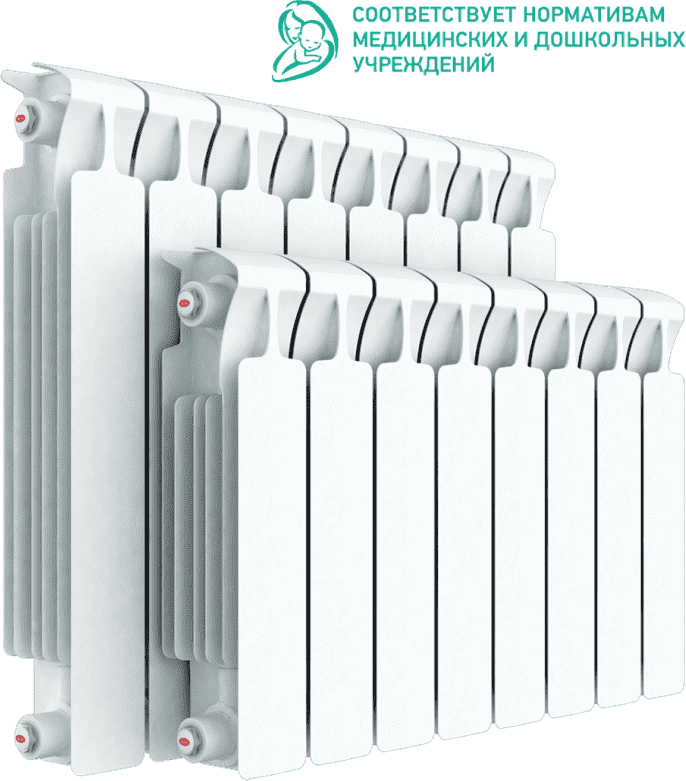 Радиатор биметаллический Rifar Monolit 500/100 6 секций нижнее правое подключение