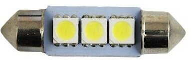 Лампа светодиодная T11(C5W) 12V 3 SMD диода c цоколем 36мм 1-конт. белая SKYWAY Cалон, номер