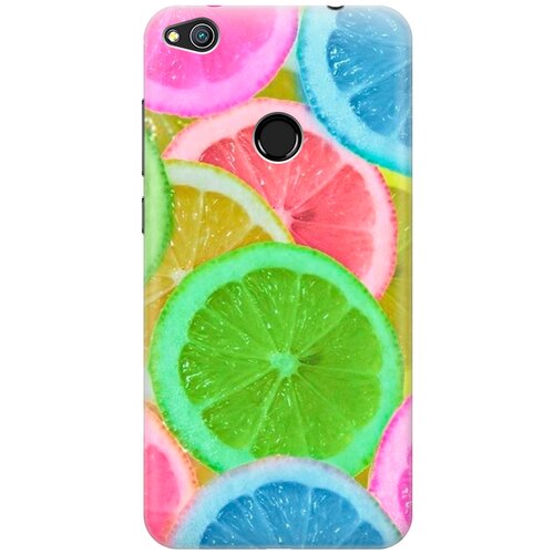 фото Ультратонкий силиконовый чехол-накладка для honor 8 lite / huawei p8 lite (2017) с принтом "разноцветные лимоны" gosso