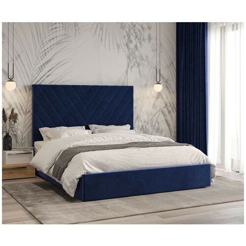 Кровать Ирма 160х200 Глубокий синий Вар.3