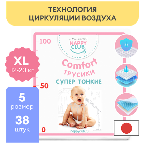 NappyClub Трусики Comfort супертонкие, 38 шт., белый