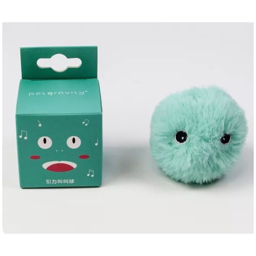 Интерактивная игрушка для кошек Pet gravity со звуком ( лягушка), голубая