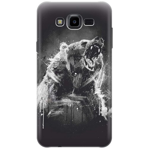 фото Cиликоновый чехол на samsung galaxy j7 neo / самсунг джей 7 нео с принтом "разъяренный медведь" gosso