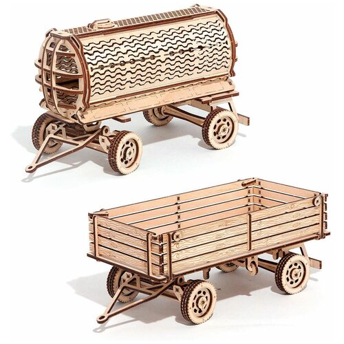 Купить Сборная модель Wood Trick Набор прицепов к трактору (1234-29), Сборные модели