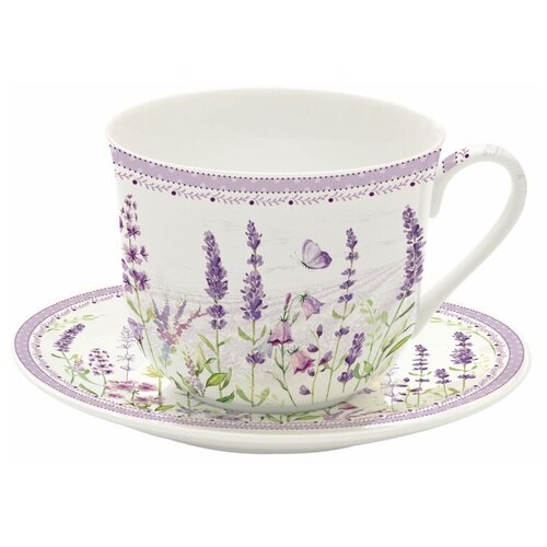 фото Набор для завтрака (чашка и блюдце) "lavender field" в подарочной упаковке easy life
