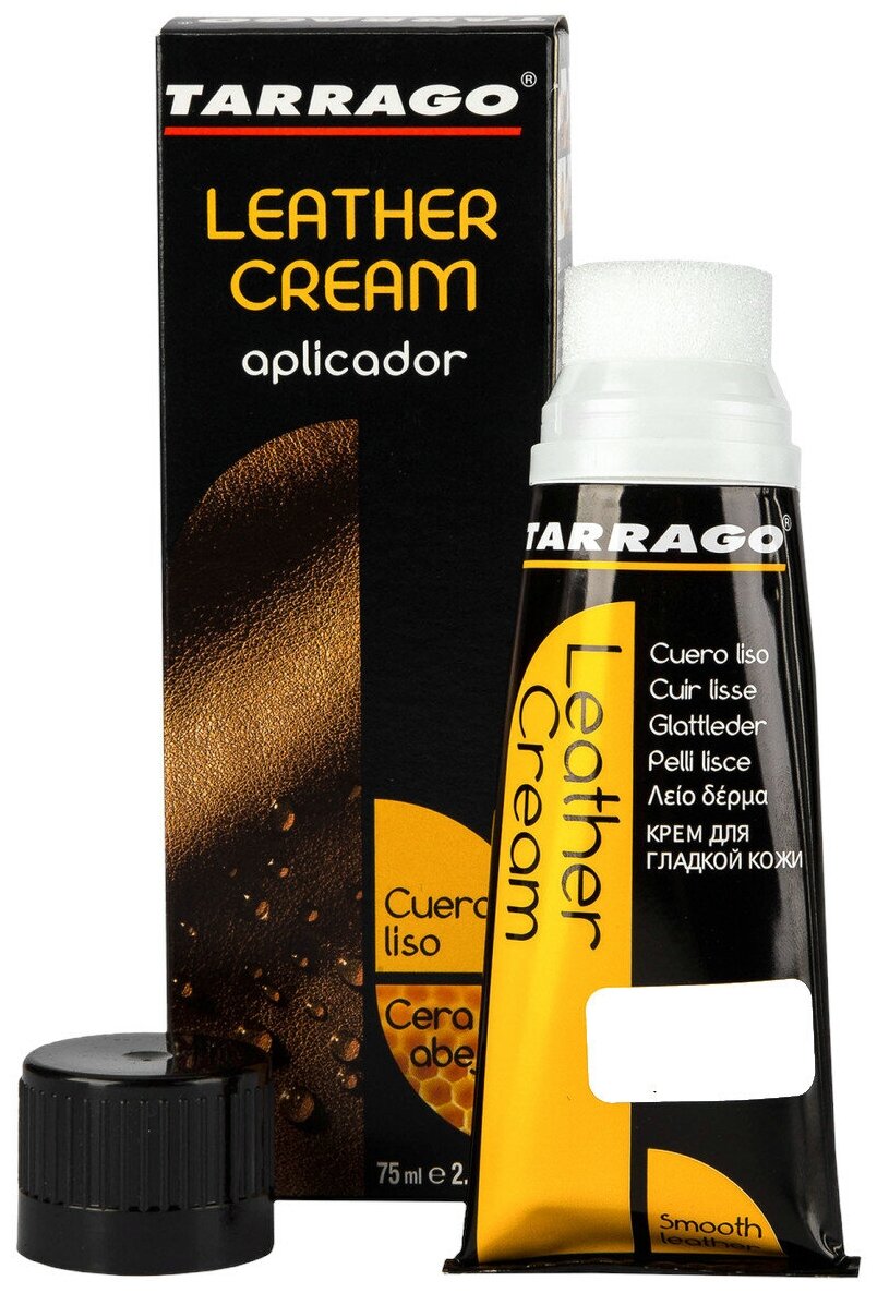 Крем тюбик большой Leather Cream TARRAGO, тюбик с губкой, цветной, 75 мл. (000 (neutral) бесцветный)
