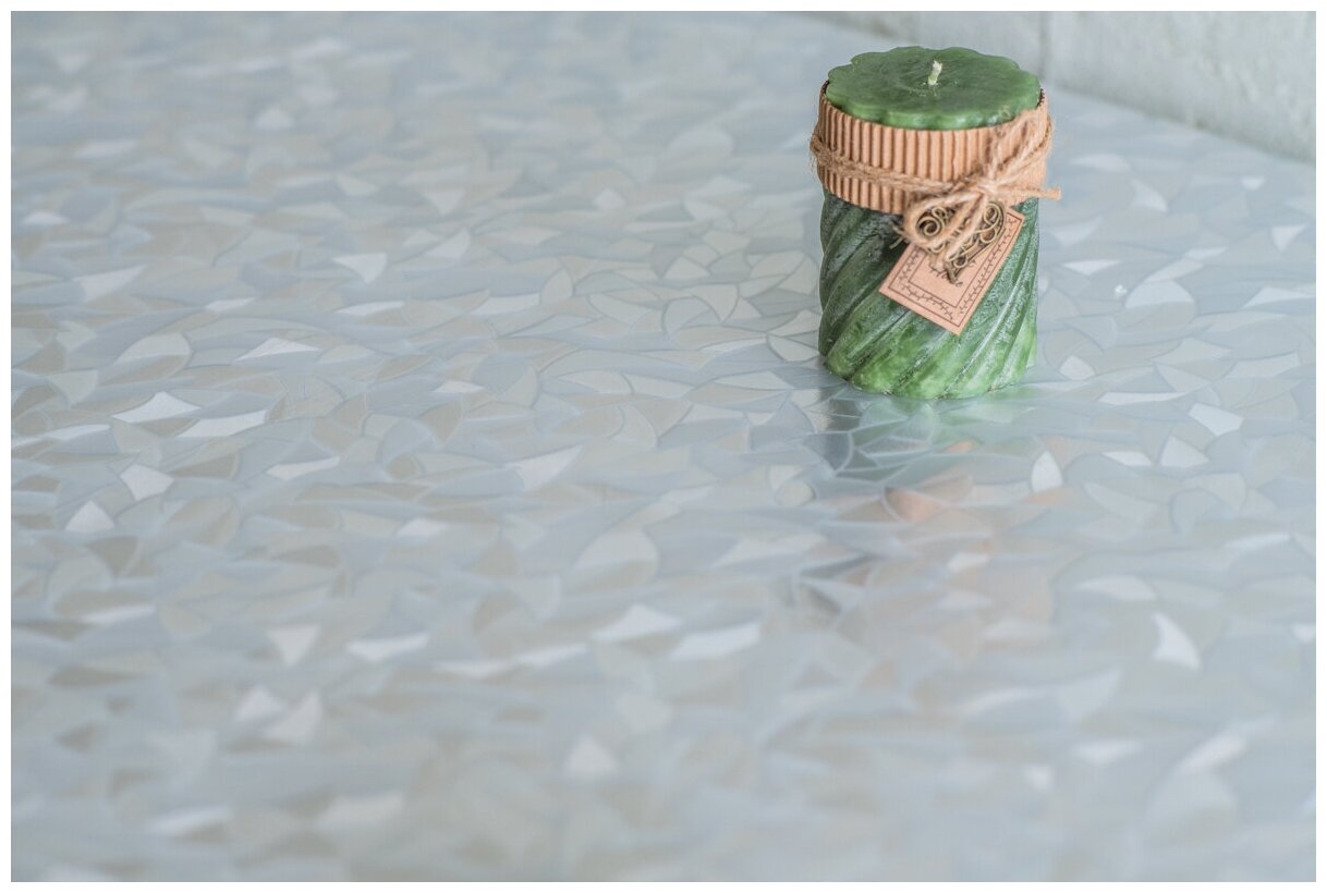 Прозрачная скатерть ПВХ "Битое стекло серебро" Размер 140 см * 100 см, Толщина 0,25 мм.