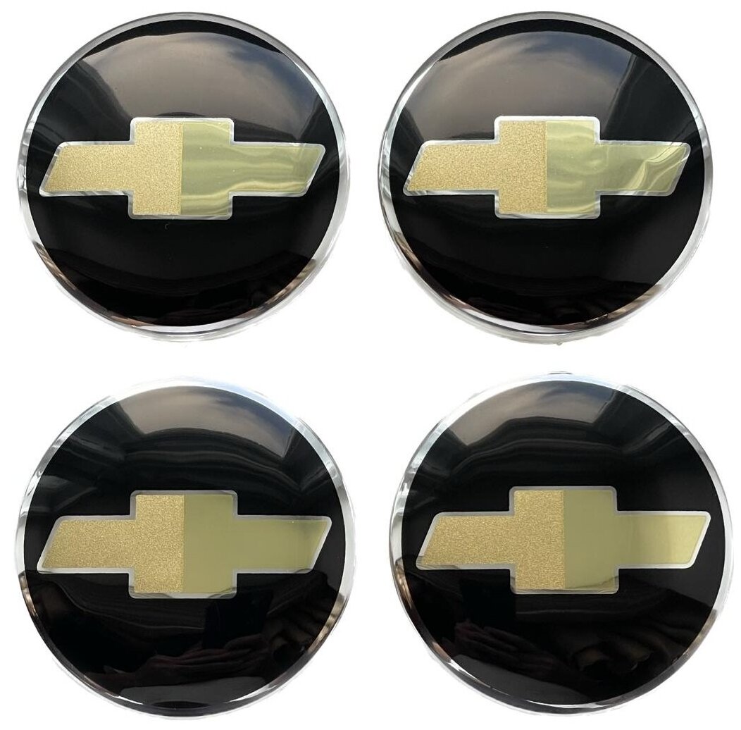 Колпаки на диски Шевроле / Chevrolet черные 64 - 4 