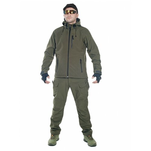 фото Тактический костюм мужской софтшелл (softshell) gongtex assault, до -10с, цвет олива (olive)-m