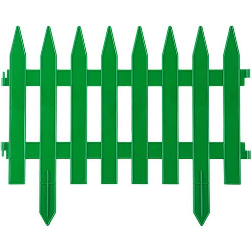 Декоративный заборчик садовый, зеленый, 7 шт. 28*300 см, ячейка: 440*340 мм.