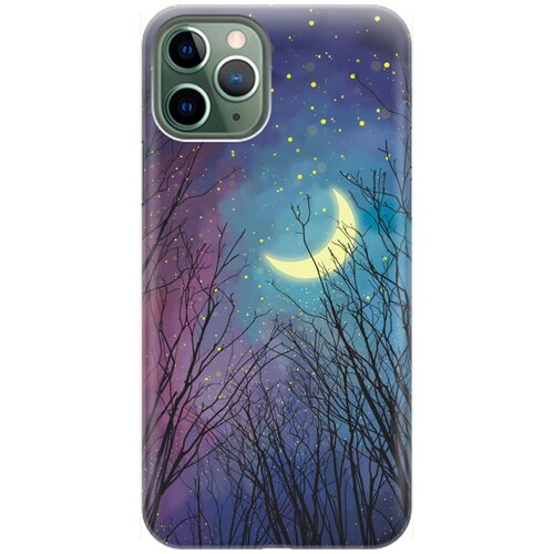 фото Re:pa накладка transparent для apple iphone 11 pro с принтом "месяц в ветвях"