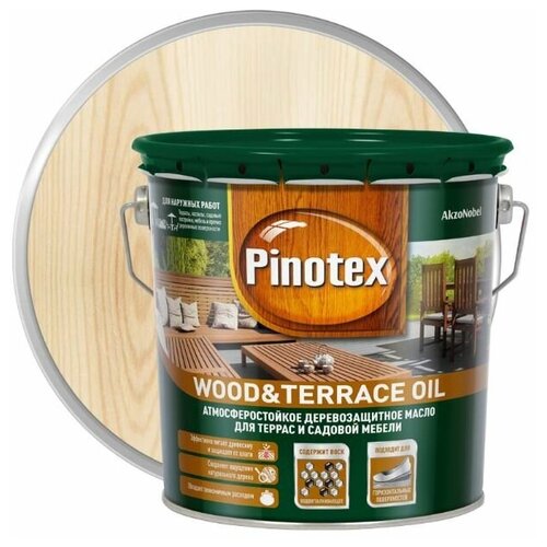 Масло для защиты древесины атмосферостойкое Pinotex Wood &Terrace Oil бесцветное 3 л