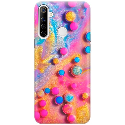 фото Re:pa накладка transparent для realme 5 / 6i / c3 с принтом "разноцветные капли красок"