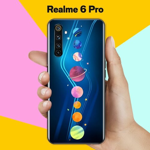 Силиконовый чехол на realme 6 Pro Планеты в ряду / для Реалми 6 Про силиконовый чехол на realme 6 pro цветы красные для реалми 6 про