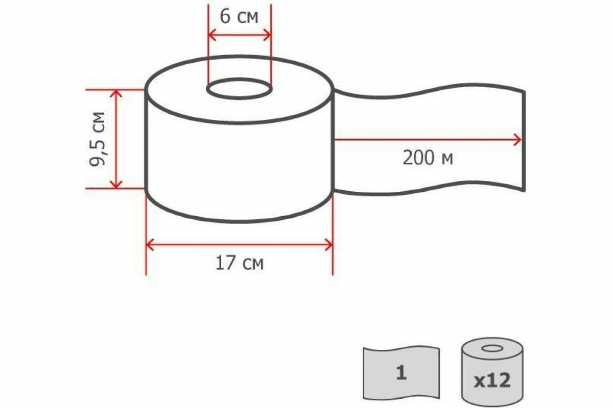ООО Комус Бумага туалетная д/дисп 1сл бел макул втул 200м 12рул/уп 200W1 1023407