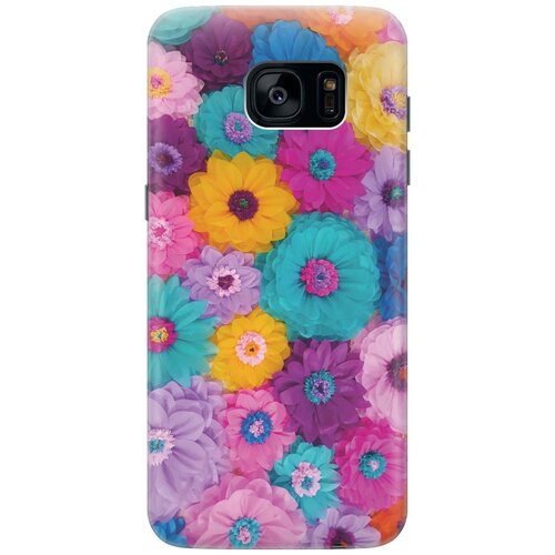 фото Cиликоновый чехол на samsung galaxy s7 edge / самсунг с7 эдж с принтом "бумажные цветы" gosso