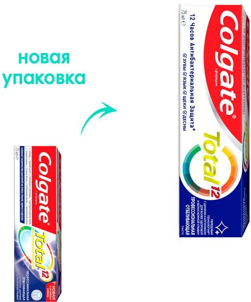 Зубная паста Colgate Total 12 Профессиональная отбеливающая, 75 мл - фото №10