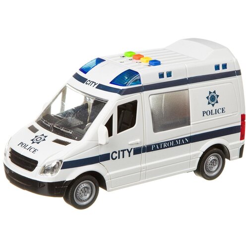 Микроавтобус WenYi Полиция (WY590B) 1:16, 22.5 см, белый next модель машины полиция 1 16 инерционная свет звук wy590b с 3 лет