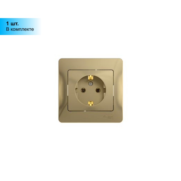 Glossa GSL000248 Розетка с заземляющим контактом (16 А, в сборе, скрытая установка, шторки, крышка, IP44, бежевая) Schneider Electric - фото №16
