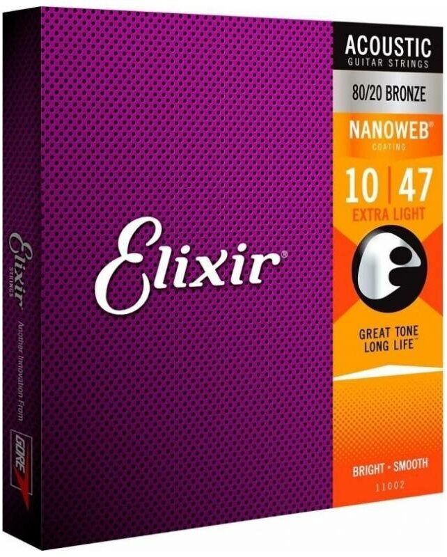 Струны для акустической гитары ELIXIR 11002 NW Extra Light 010-047