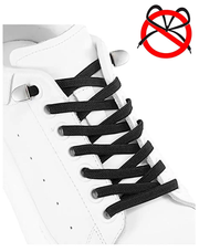 Черные Эластичные шнурки для обуви без завязок / плоские шнypки с металлической застежкой / ленивые шнурки / удобные шнypки