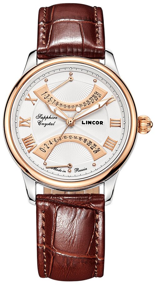 Наручные часы LINCOR 1005S5L6, золотой, коричневый