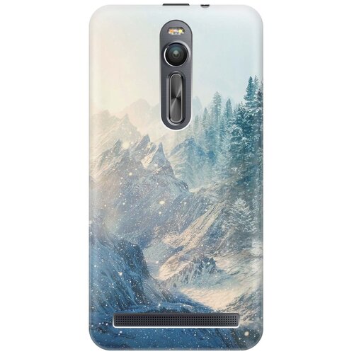фото Cиликоновый чехол на asus zenfone 2 (ze551ml) / асус зенфон 2 с принтом "снежные горы и лес" gosso