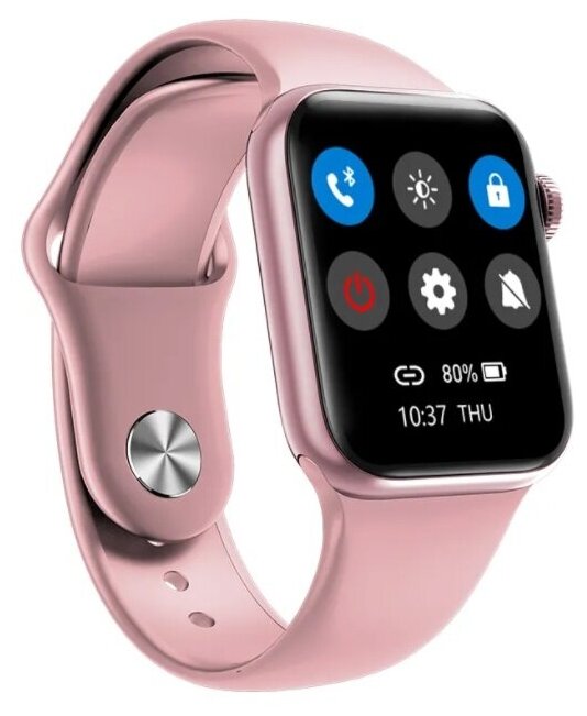 Умные часы Smart watch M16 Plus / Смарт-часы M16 Plus с полноразмерным экраном и активным колесиком, 44mm, розовые