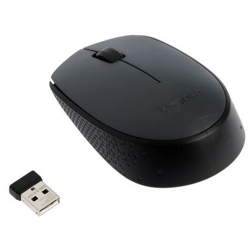 Мышь Logitech M170 беспроводная оптическая 1000 dpi 24 ГГц 1 x AA USB серая 152600₽