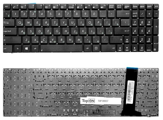 Клавиатура для ноутбука Asus G56 N56 N76 Series Плоский Enter Черная без рамки PN 9ZN8BBQG0R 938₽