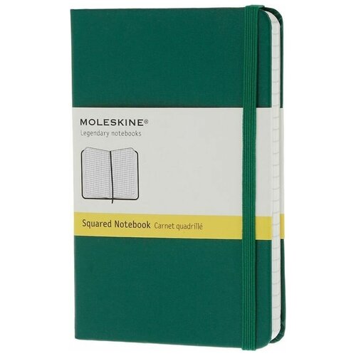 Блокнот MOLESKINE Classic, 192стр, в клеточку, твердая обложка, зеленый [mm712k15]