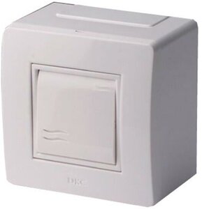 Коробка с выключателем Dkc 1-кл. 2мод. ОП Brava 10А IP20 PDD-N60 бел, 10002