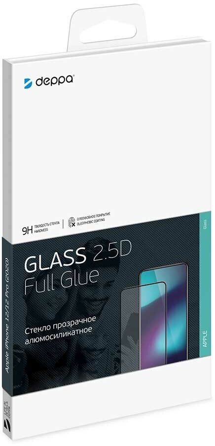 Защитное стекло Deppa 2,5D Classic Full Glue для Apple iPhone 13 Pro Max (2021), 0.3 мм, прозрачное